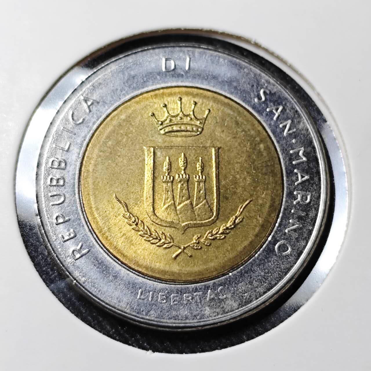 KK钱币收藏小铺   套币 批量/好品散币专场 2月预留时间 周末发货   圣马力诺500里拉双色币