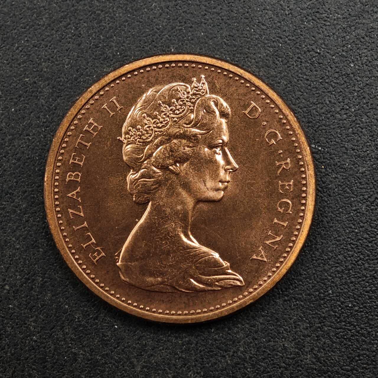 【淘币小摊】实时拍第八百七十六拍   散币场    每周一统一发货 加拿大1965年一分铜币