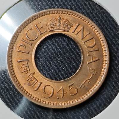 KK钱币收藏小铺   套币 批量/好品散币专场 2月预留时间 周末发货 -  1945印度1派沙铜币 好品