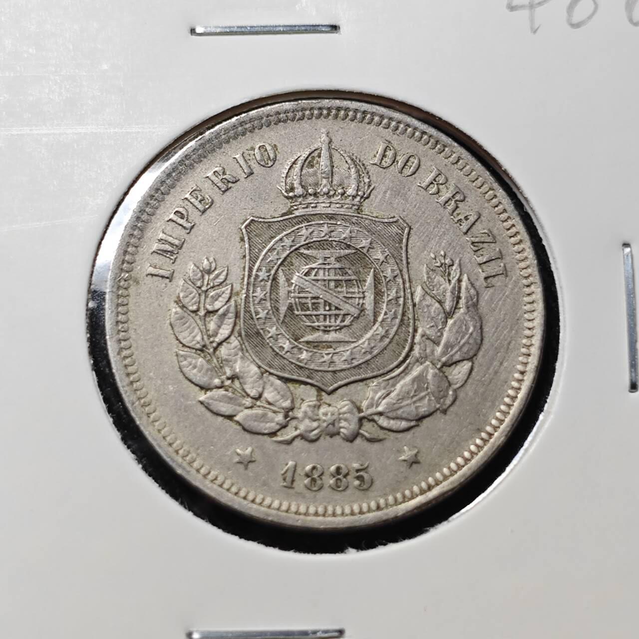 KK钱币收藏小铺   套币 批量/好品散币专场 2月预留时间 周末发货  1885巴西100瑞斯镍币 深打