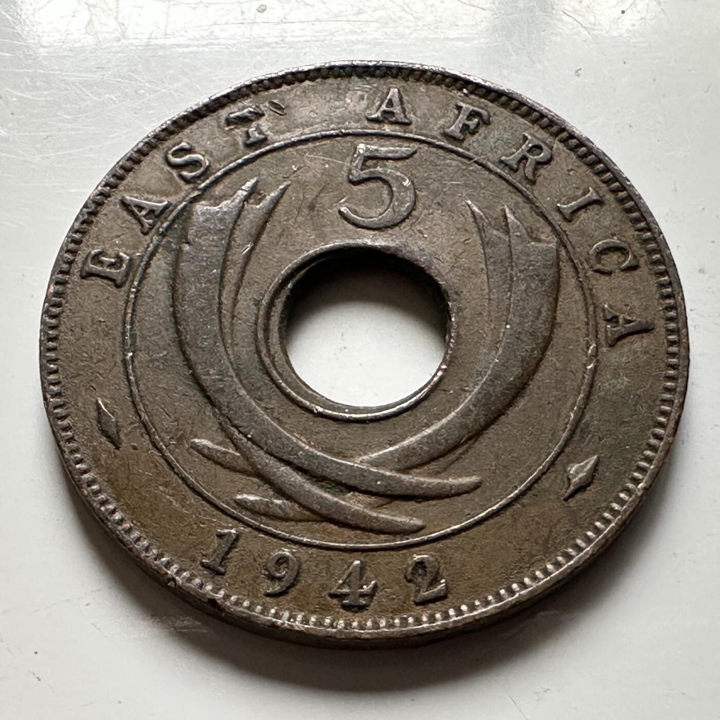 🌹外币初藏🌹🐯2026年第24场  每周二四六晚8️⃣点 接代拍 英属东非1942年五分