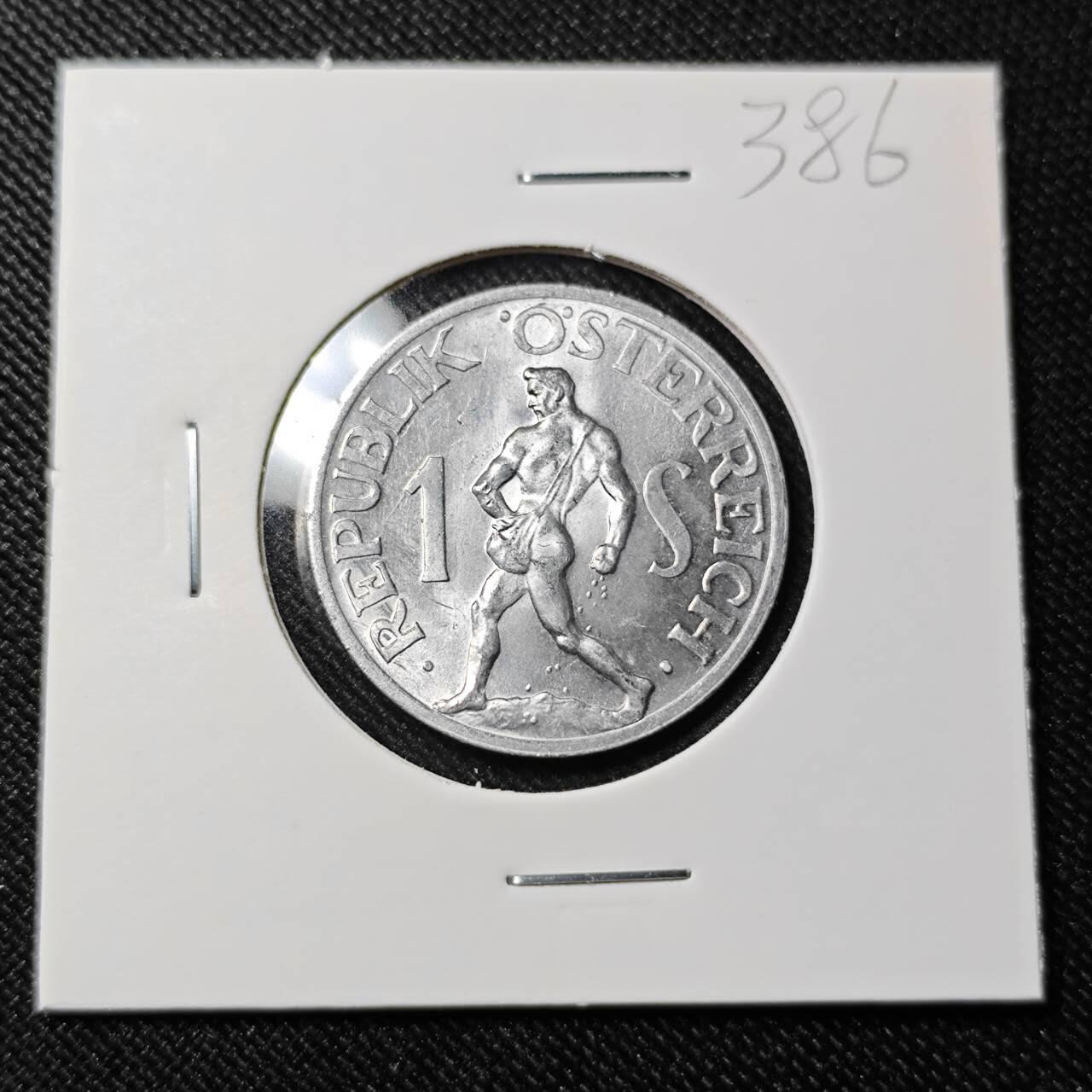 KK钱币收藏小铺   套币 批量/好品散币专场 2月预留时间 周末发货  1947奥地利1S 好品 肌肉男