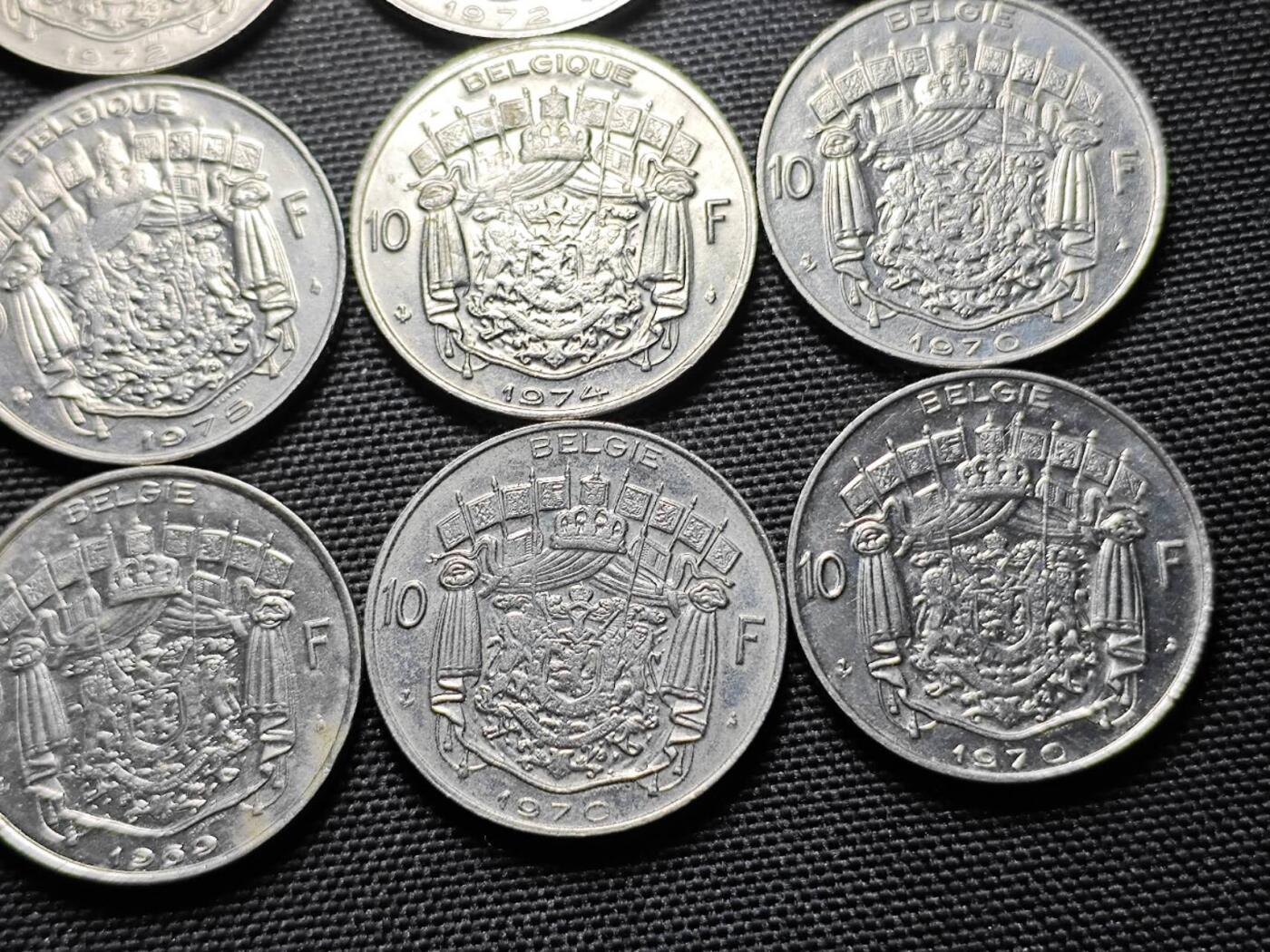 KK钱币收藏小铺   套币 批量/好品散币专场 2月预留时间 周末发货  比利时10法郎一组15枚