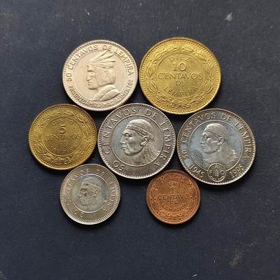 【全场包邮】纯粹捡漏拍508场 - 洪都拉斯各年份7枚套币-含FAO组织五十周年纪念币