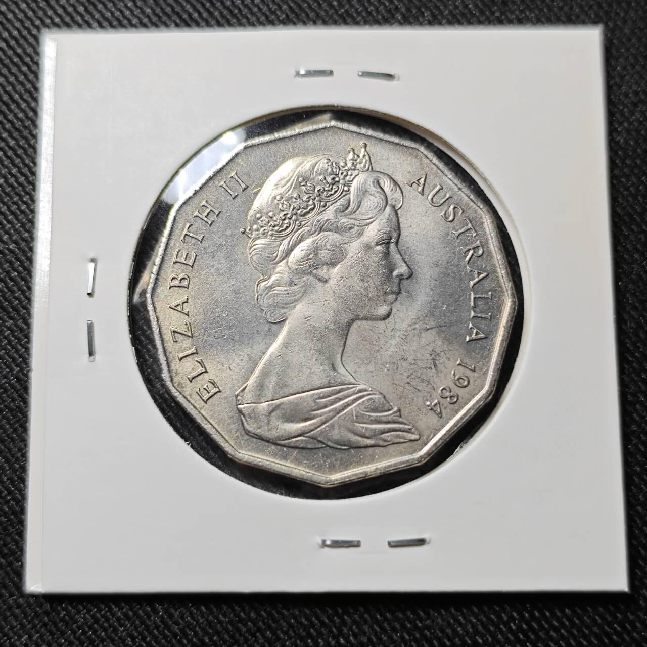 KK钱币收藏小铺   套币 批量/好品散币专场 2月预留时间 周末发货  1984澳大利亚50便士 好品