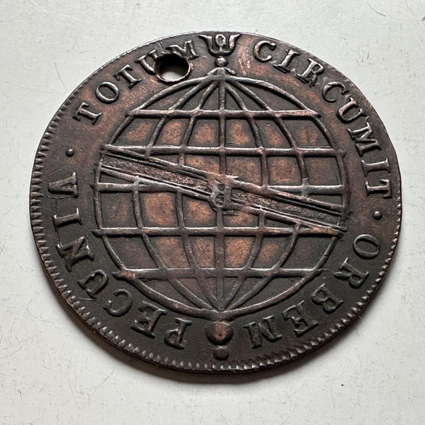 🌹外币初藏🌹🐯2026年第24场  每周二四六晚8️⃣点 接代拍 葡属巴西1814年若昂六世20瑞斯铜币，30mm环球纹章 美品