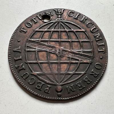 🌹外币初藏🌹🐯2026年第24场  每周二四六晚8️⃣点 接代拍 - 葡属巴西1814年若昂六世20瑞斯铜币，30mm环球纹章 美品