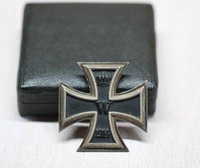 大猫徽章拍卖 第289期 一战1914一级铁十字勋章 圆盘版 配LDO原盒 品相状态很好