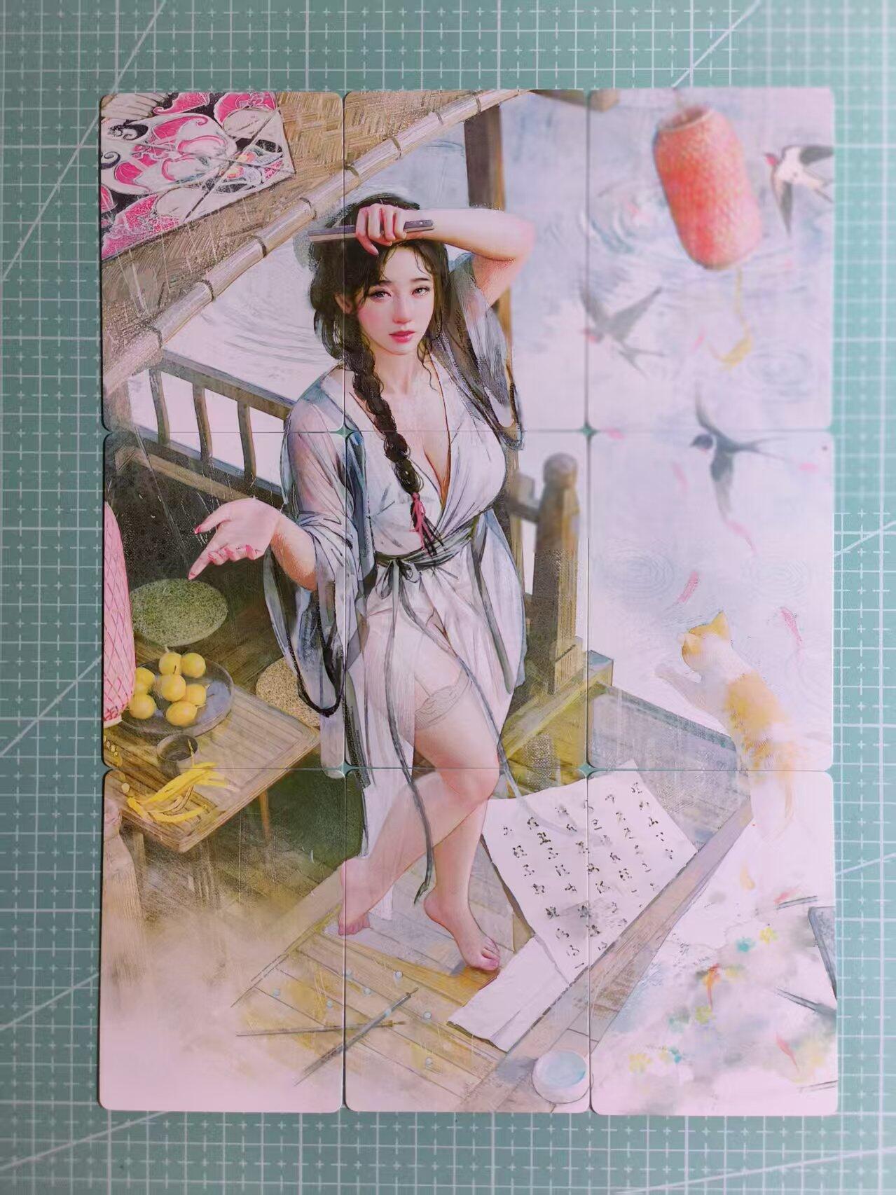 花开卡拍第61期（3月7号周六截拍，品控勿拍!!!拍品不寄存，运费5元（新疆需补运费差价或顺丰到付），自制卡难免瑕疵，可能存在轻微撞角爆边等出厂瑕疵，品控介意勿拍！） 1、焱卡刷子人间传 卓文君 九拼