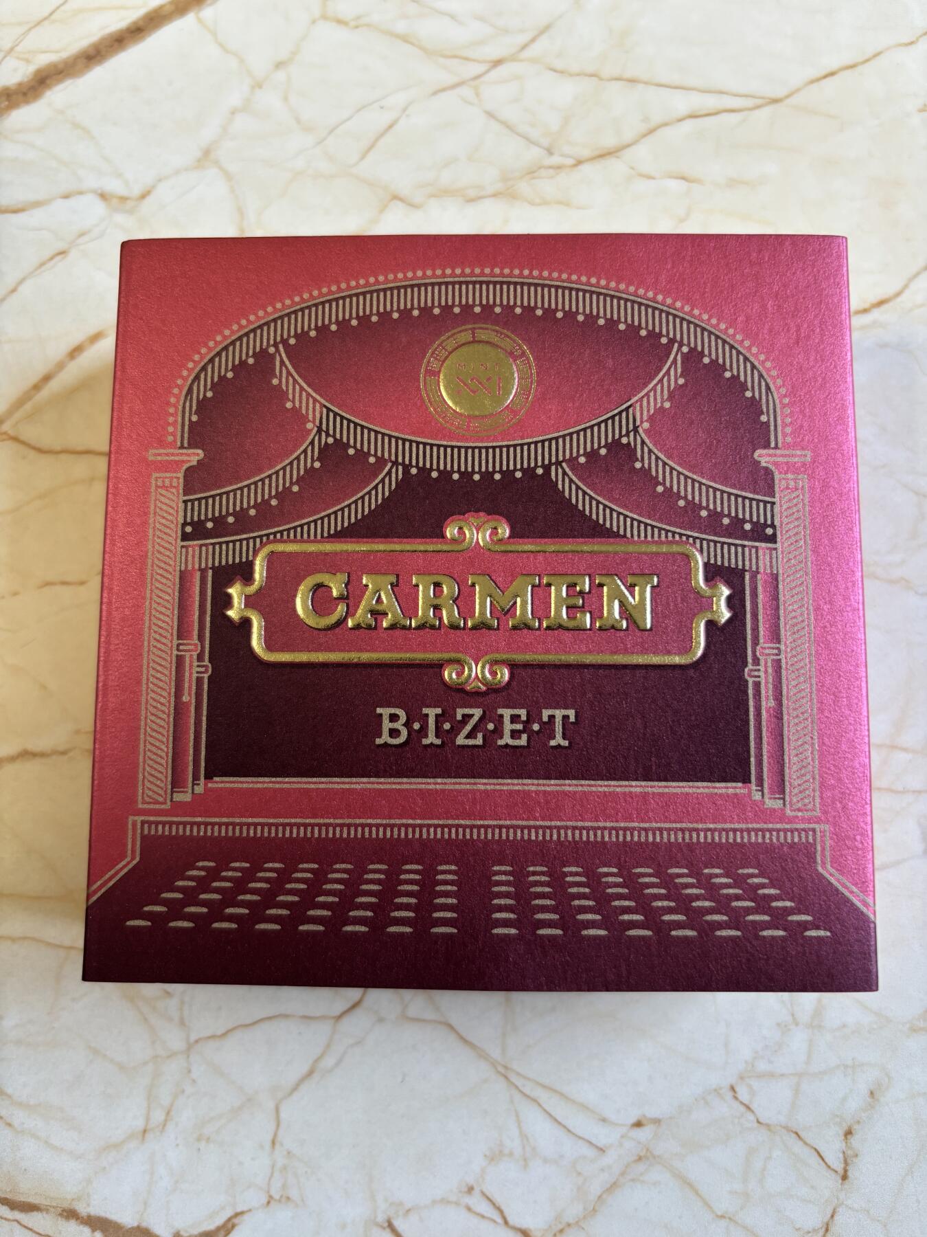 第192期拍卖 纽埃2022年比才歌剧《卡门》2盎司仿古纪念彩银币，999银，发行500枚