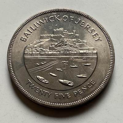 🌹外币初藏🌹🐯2026年第24场  每周二四六晚8️⃣点 接代拍 - 泽西岛1977年25便士克朗型纪念币