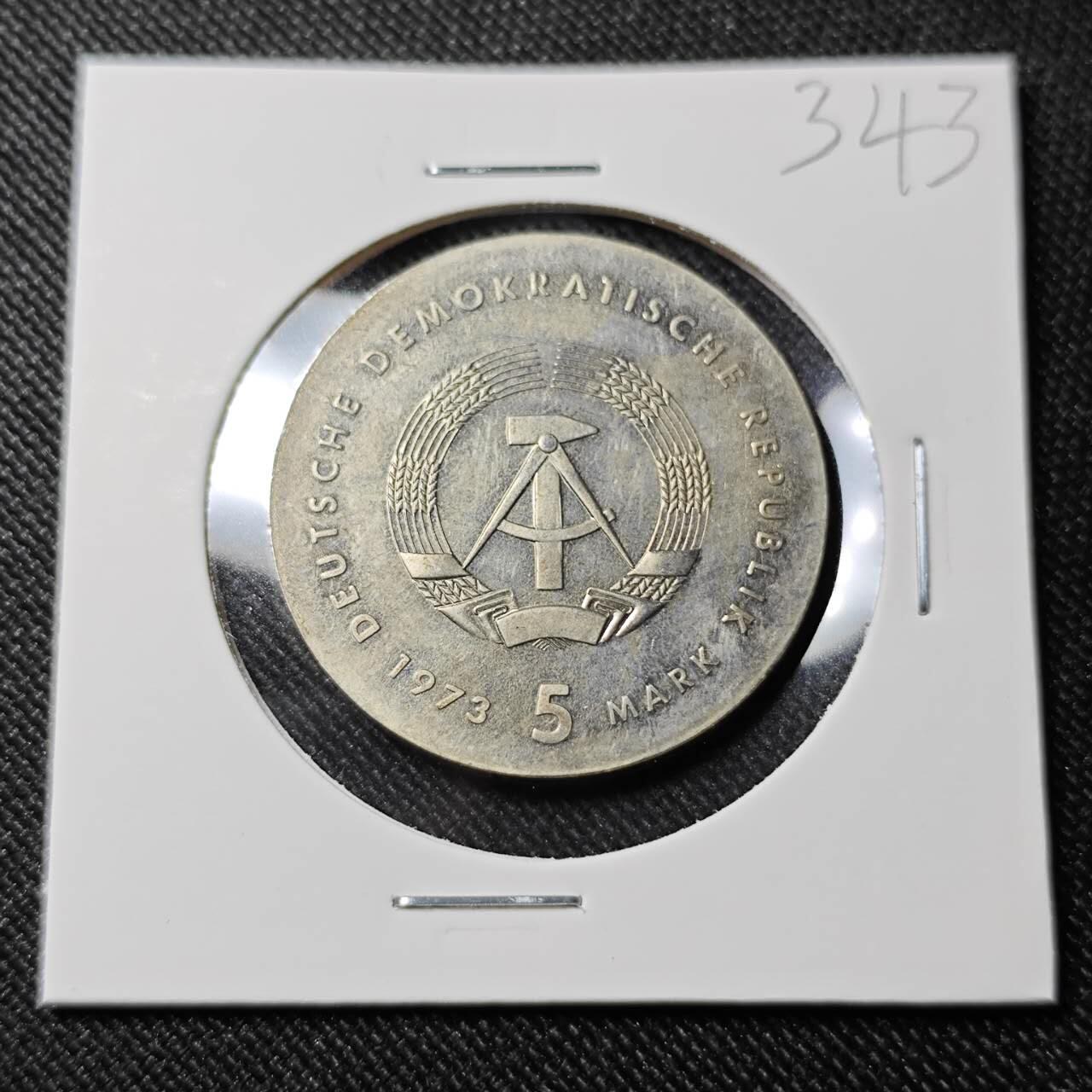 KK钱币收藏小铺   套币 批量/好品散币专场 2月预留时间 周末发货  1973东德5马克纪念币