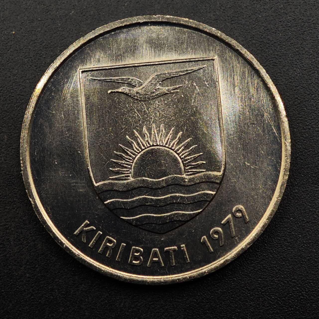 【淘币小摊】实时拍第八百七十六拍   散币场    每周一统一发货 基里巴斯1979年露兜果50便士镍币