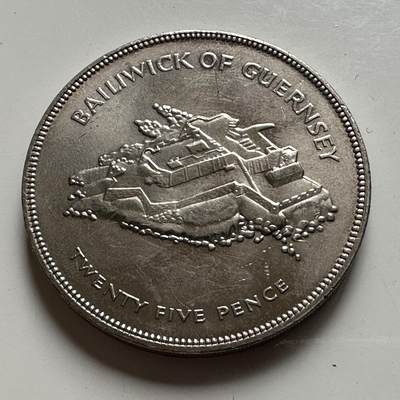 🌹外币初藏🌹🐯2026年第24场  每周二四六晚8️⃣点 接代拍 - 根西岛1977年25便士克朗型纪念币 a