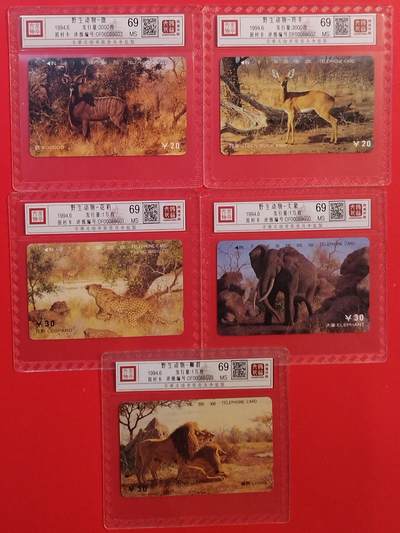 《鸿通俱乐部》拍卖第77期 2026年3月4日21：00延时节拍 - 重庆田村新卡《野生动物》5全  鸿通  69分*5