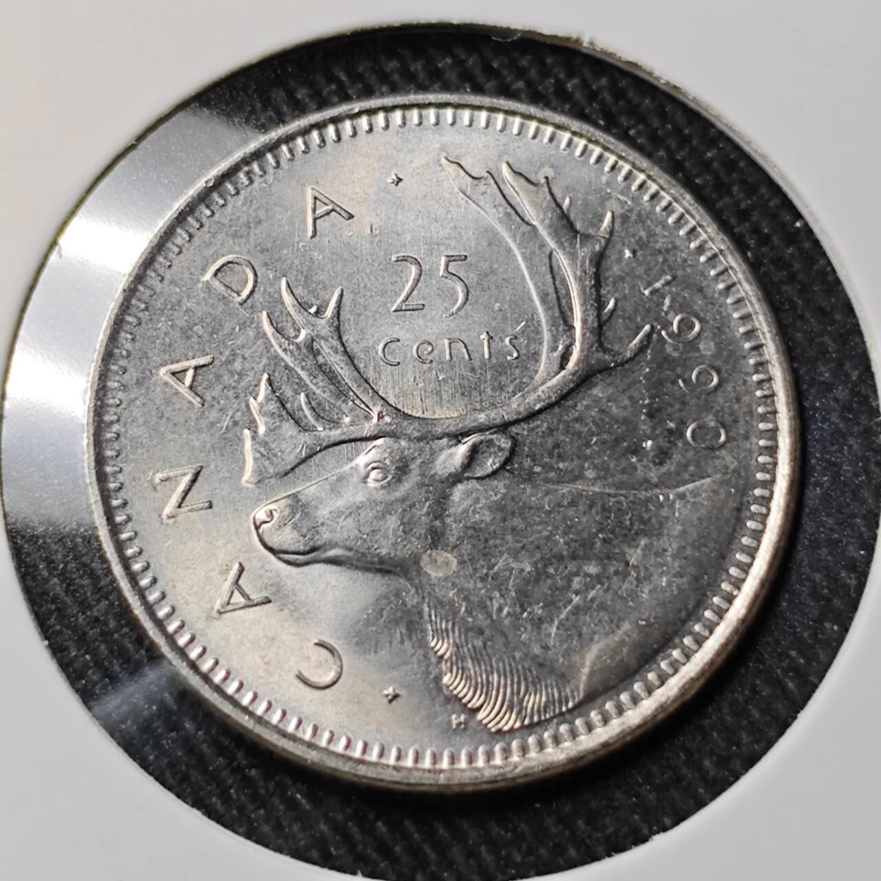 KK钱币收藏小铺   套币 批量/好品散币专场 2月预留时间 周末发货  1990加拿大25分 好品