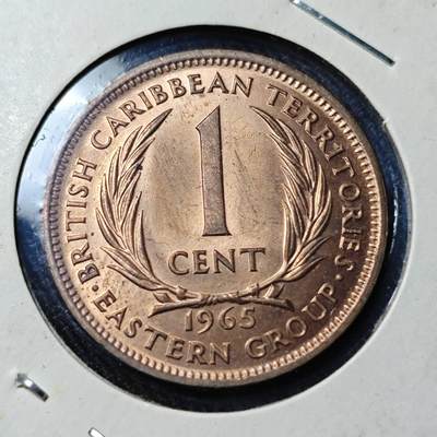 KK钱币收藏小铺   套币 批量/好品散币专场 2月预留时间 周末发货 - 1965英属加勒比1分铜币 好品 