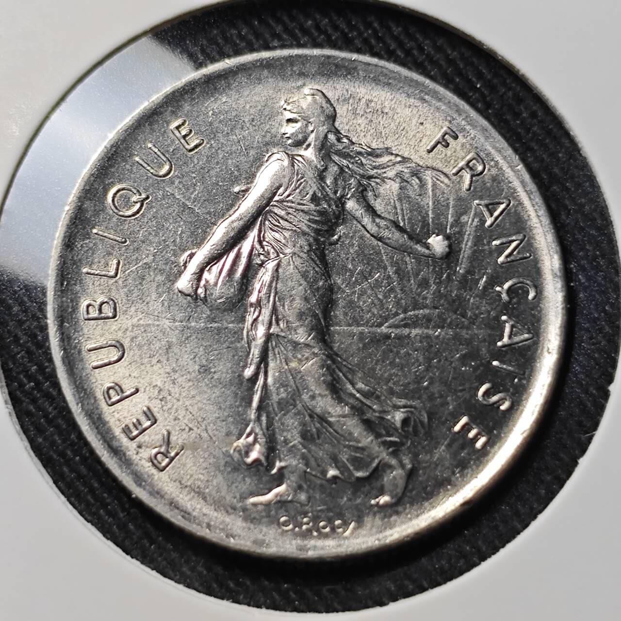 KK钱币收藏小铺   套币 批量/好品散币专场 2月预留时间 周末发货  1971法国播种女神5法郎 好品