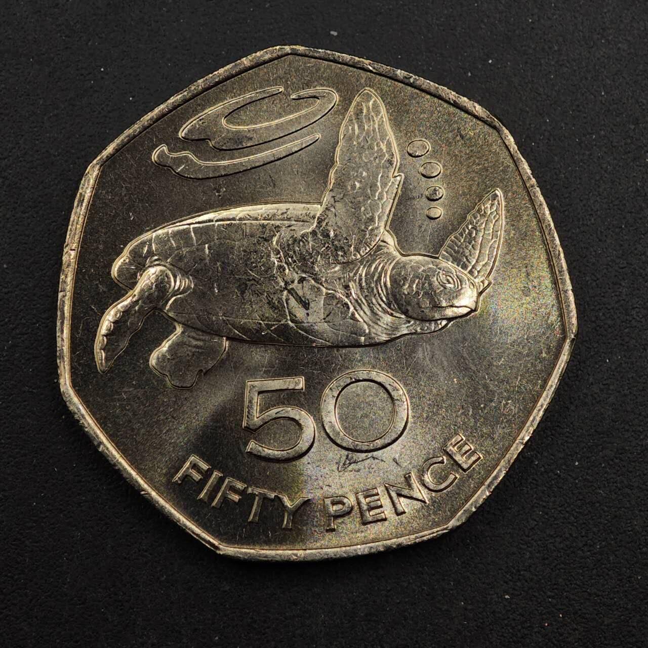 【淘币小摊】实时拍第八百七十六拍   散币场    每周一统一发货 圣赫勒拿1984年50便士海龟镍币