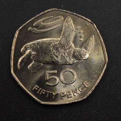 【淘币小摊】实时拍第八百七十六拍   散币场    每周一统一发货 - 圣赫勒拿1984年50便士海龟镍币