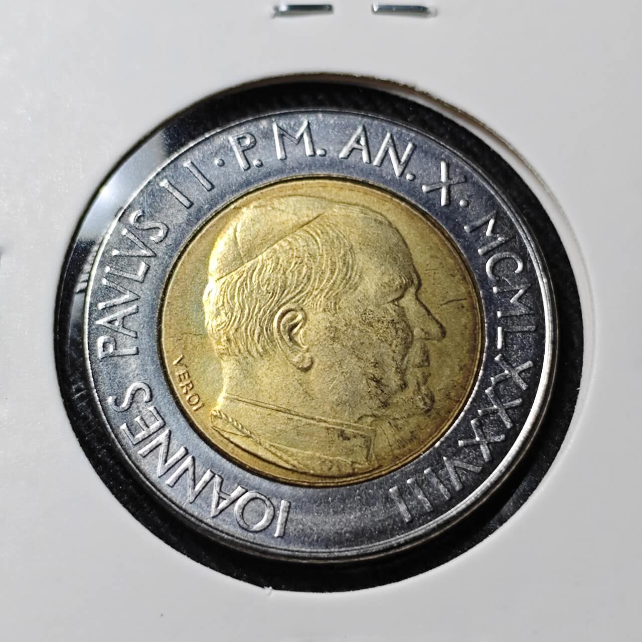 KK钱币收藏小铺   套币 批量/好品散币专场 2月预留时间 周末发货   梵蒂冈500里拉双色币 好品