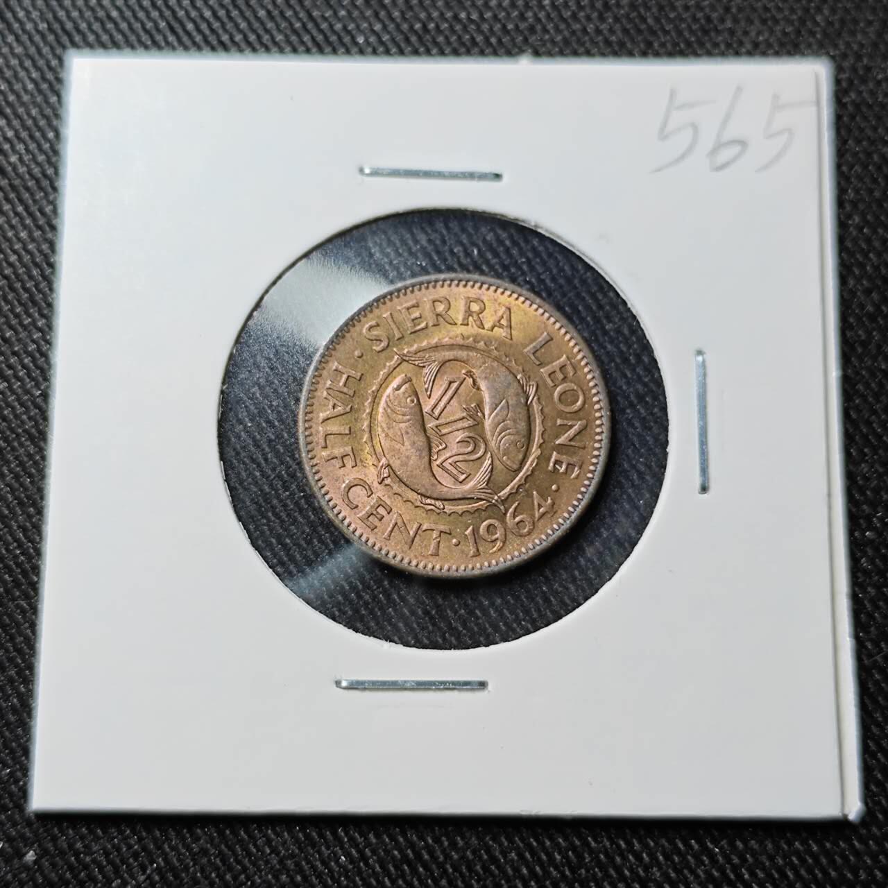 KK钱币收藏小铺   套币 批量/好品散币专场 2月预留时间 周末发货  1964塞拉利昂1/2分铜币 好品