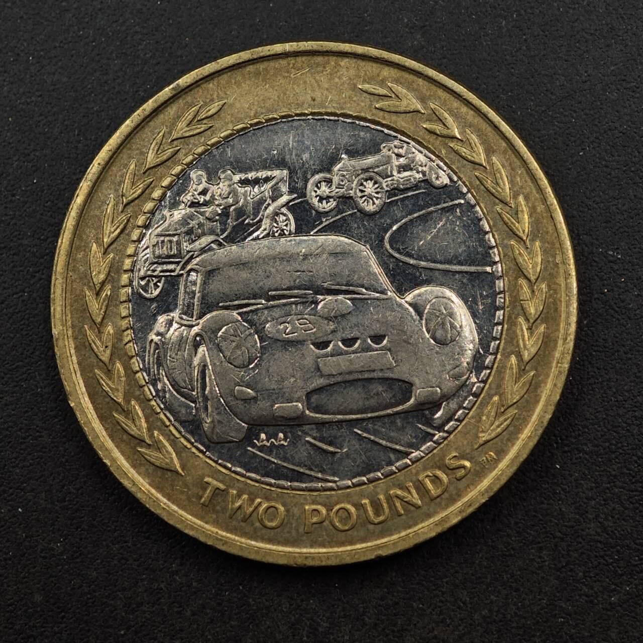 【淘币小摊】实时拍第八百七十六拍   散币场    每周一统一发货 马恩岛1998年汽车2镑双色币