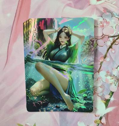 满赠PR！！龙虎卡牌-七七场（满200元包邮，无佣金，每周六结拍，欢迎送拍） - 压纹彩闪3张 鸡腿佳人录 妹喜 三渐变一套（第三张很艺术）