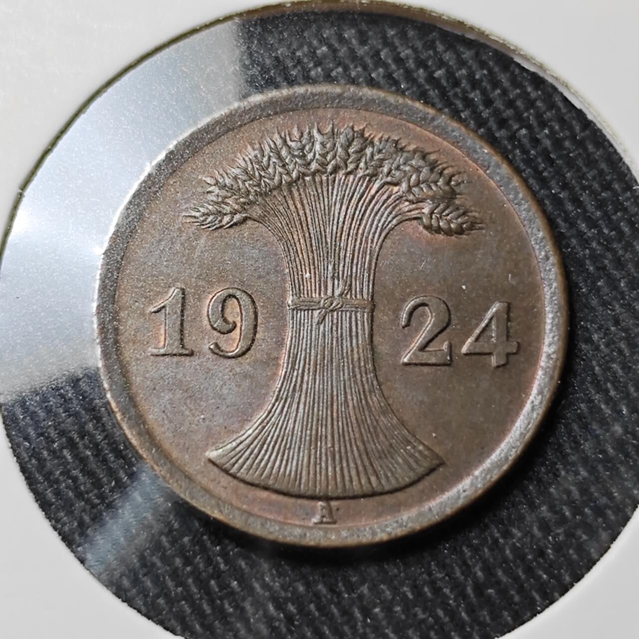 KK钱币收藏小铺   套币 批量/好品散币专场 2月预留时间 周末发货  1924德国2芬尼铜币