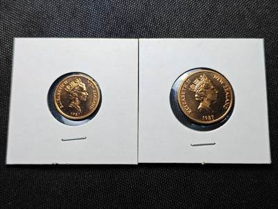 KK钱币收藏小铺   套币 批量/好品散币专场 2月预留时间 周末发货 -  1987新西兰铜币1/2分好品 高冠女王