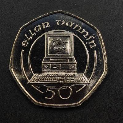 【淘币小摊】实时拍第八百七十六拍   散币场    每周一统一发货 - 马恩岛1988年电脑50便士镍币