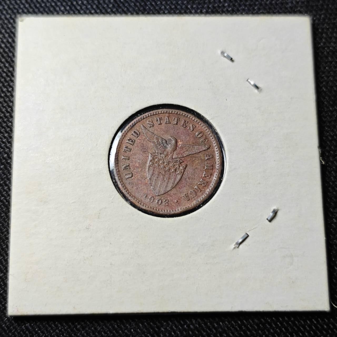 KK钱币收藏小铺   套币 批量/好品散币专场 2月预留时间 周末发货  1902美属菲律宾1/2分铜币 少见面值