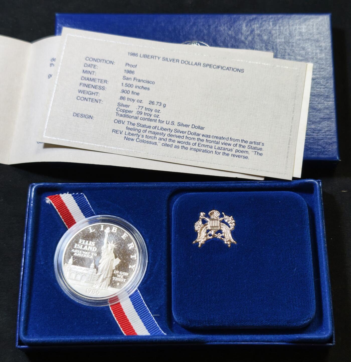 甄臻铺-世界币章拍卖（第53期），甄品场拍品征集中，送拍享返佣金等优惠多多 1987年自由女神一枚带盒带证