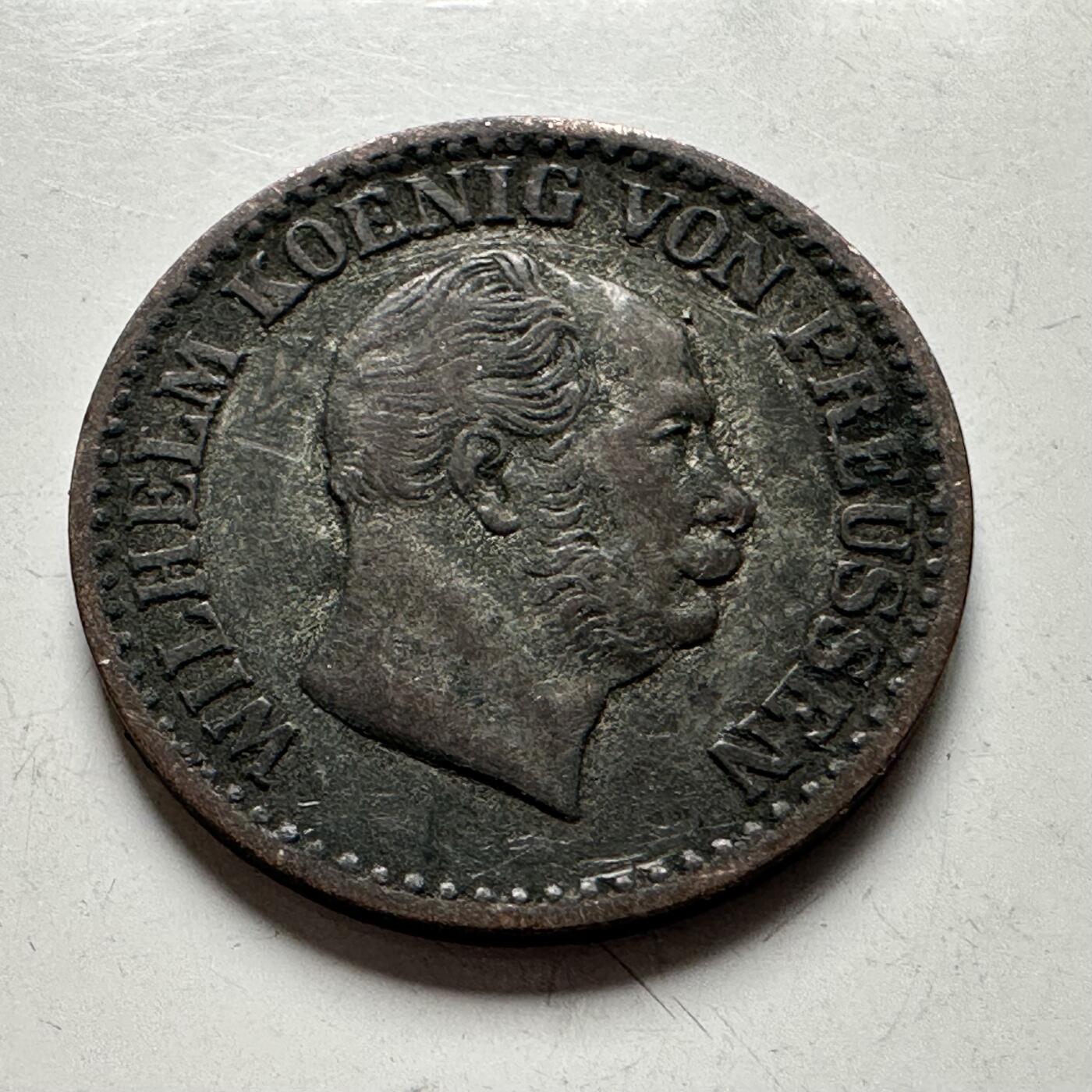 🌹外币初藏🌹🐯2026年第24场  每周二四六晚8️⃣点 接代拍 普鲁士王国 1868年 威廉一世 1格罗申 银币 2.2克50%银 约20mm 