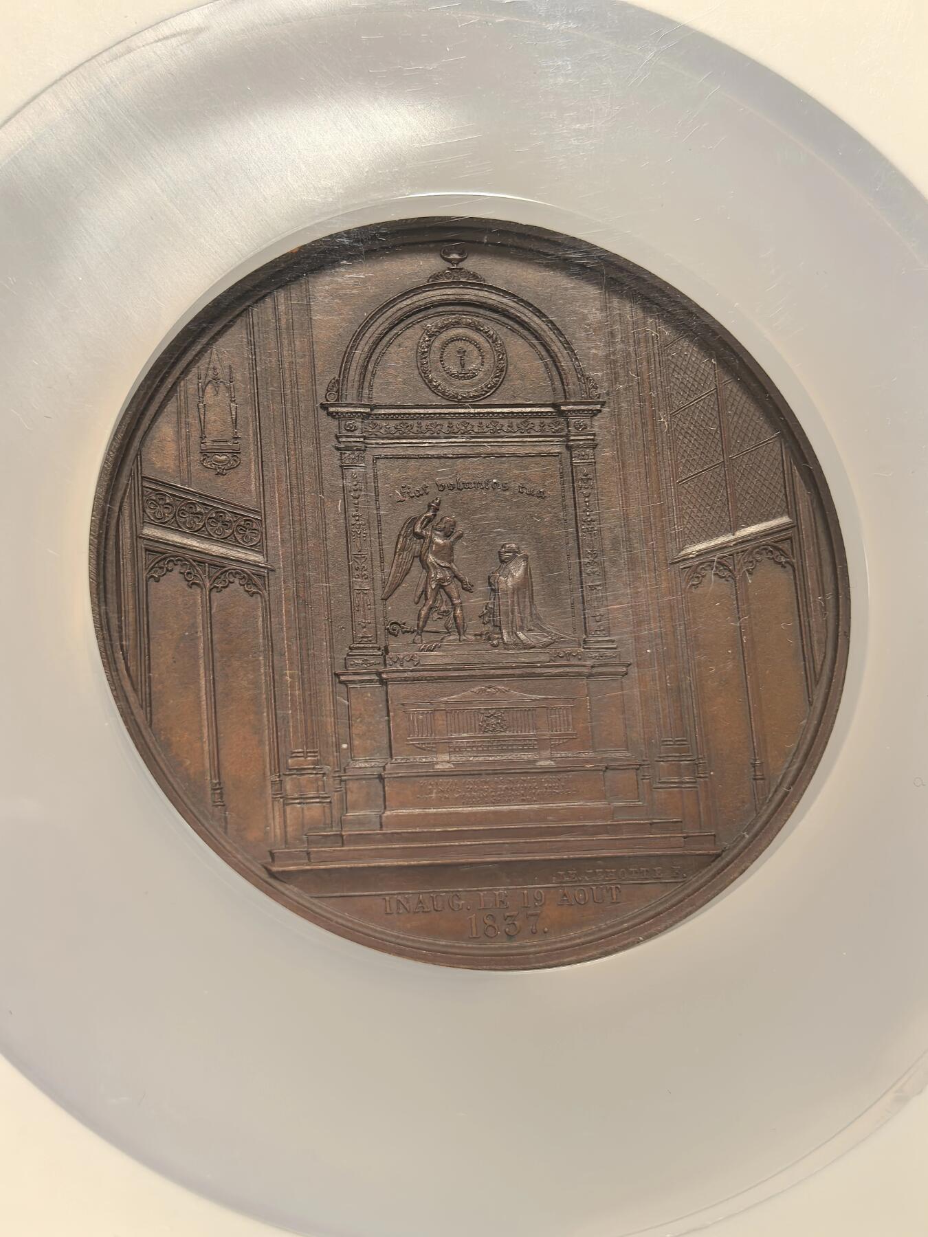 博洋堂世界钱币拍卖第163期（全场包邮） NGC MS64BN 比利时1837年纪念碑落成典礼纪念大铜章