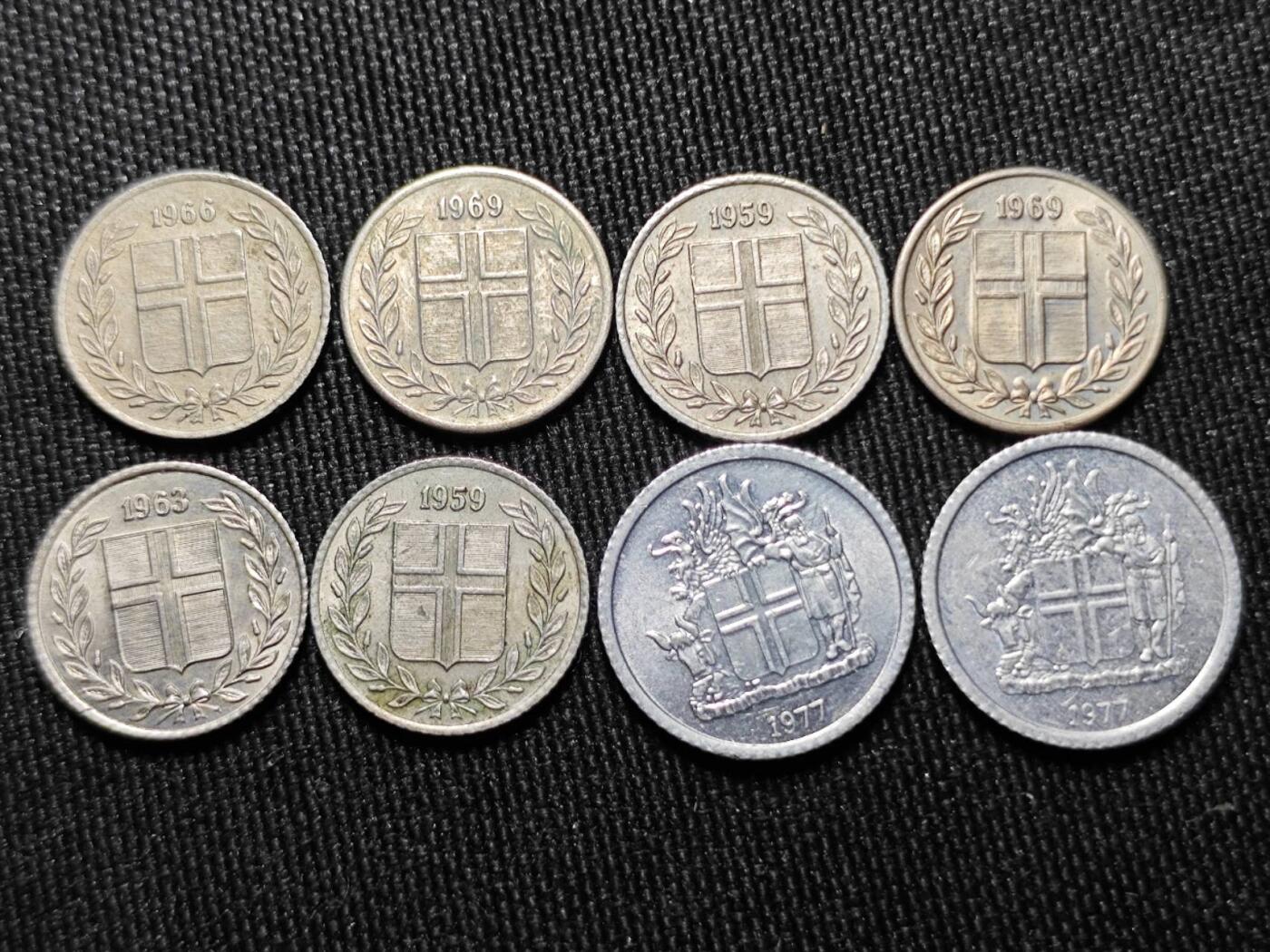 KK钱币收藏小铺   套币 批量/好品散币专场 2月预留时间 周末发货  冰岛大小面值散币一组72枚