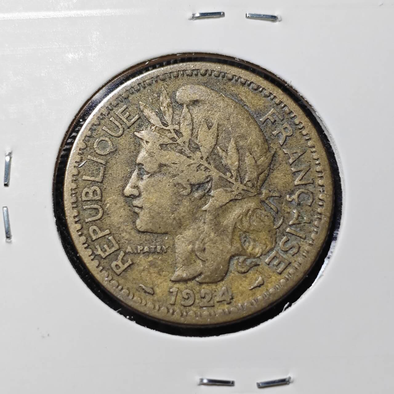 KK钱币收藏小铺   套币 批量/好品散币专场 2月预留时间 周末发货 1924 法属多哥2法郎 铜币