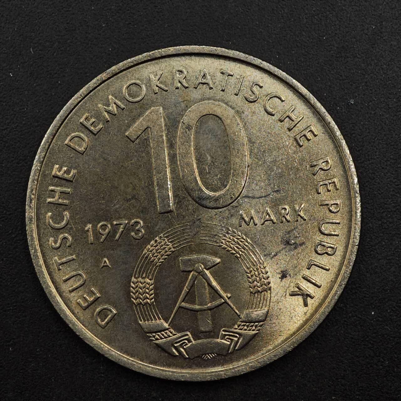 【淘币小摊】实时拍第八百七十六拍   散币场    每周一统一发货 东德1973年10马克纪念币