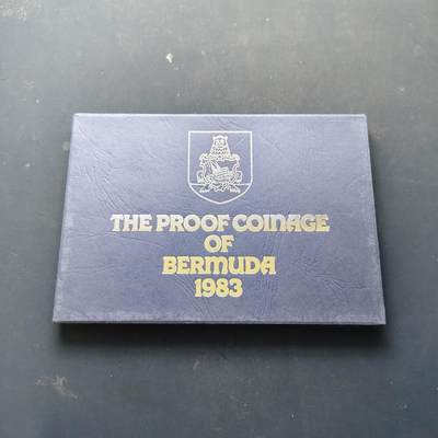 【全场包邮】纯粹捡漏拍509场 - 【少见】百慕大群岛1983年皇家厂经典信封装官方精制套币-PS6-量6474-含1+5元高值精制币