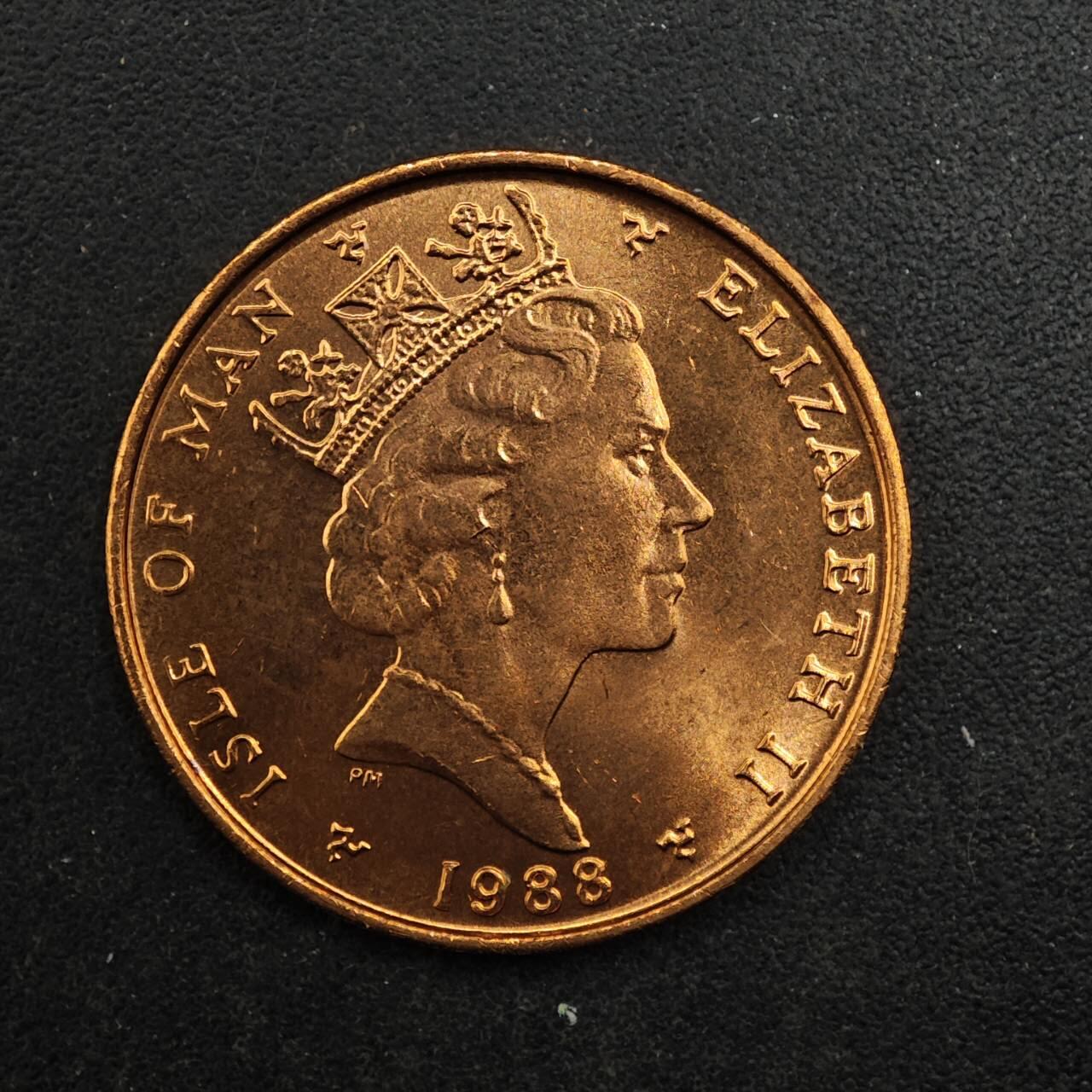 【淘币小摊】实时拍第八百七十六拍   散币场    每周一统一发货 马恩岛1988年机床一便士铜币