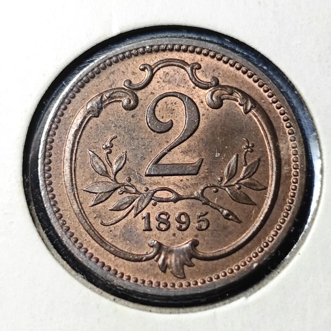 KK钱币收藏小铺   套币 批量/好品散币专场 2月预留时间 周末发货 1895奥地利2格罗申铜币 好品 