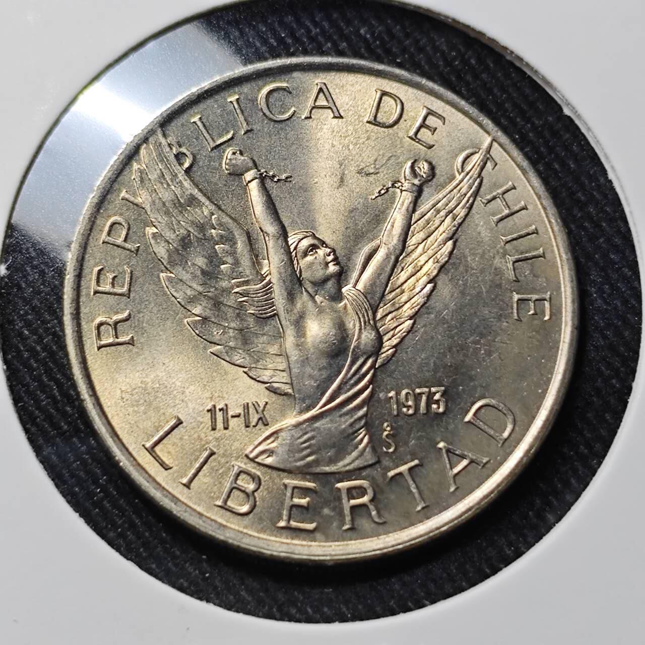 KK钱币收藏小铺   套币 批量/好品散币专场 2月预留时间 周末发货  1976智利10比索 自由女神 好品