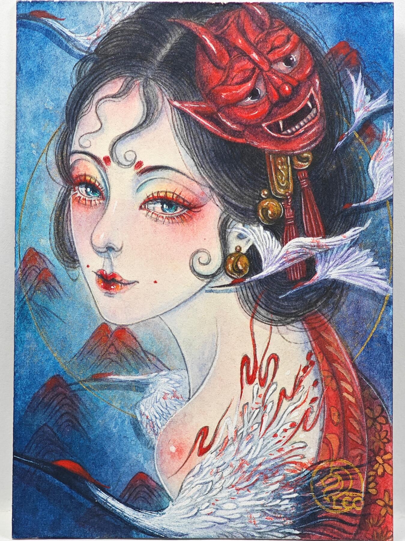 白泽拍卖卡牌手绘专场第33期（去岁千般皆如愿 今年万事定称心） 2025 LEO手绘卡 彼岸花  栖亲签