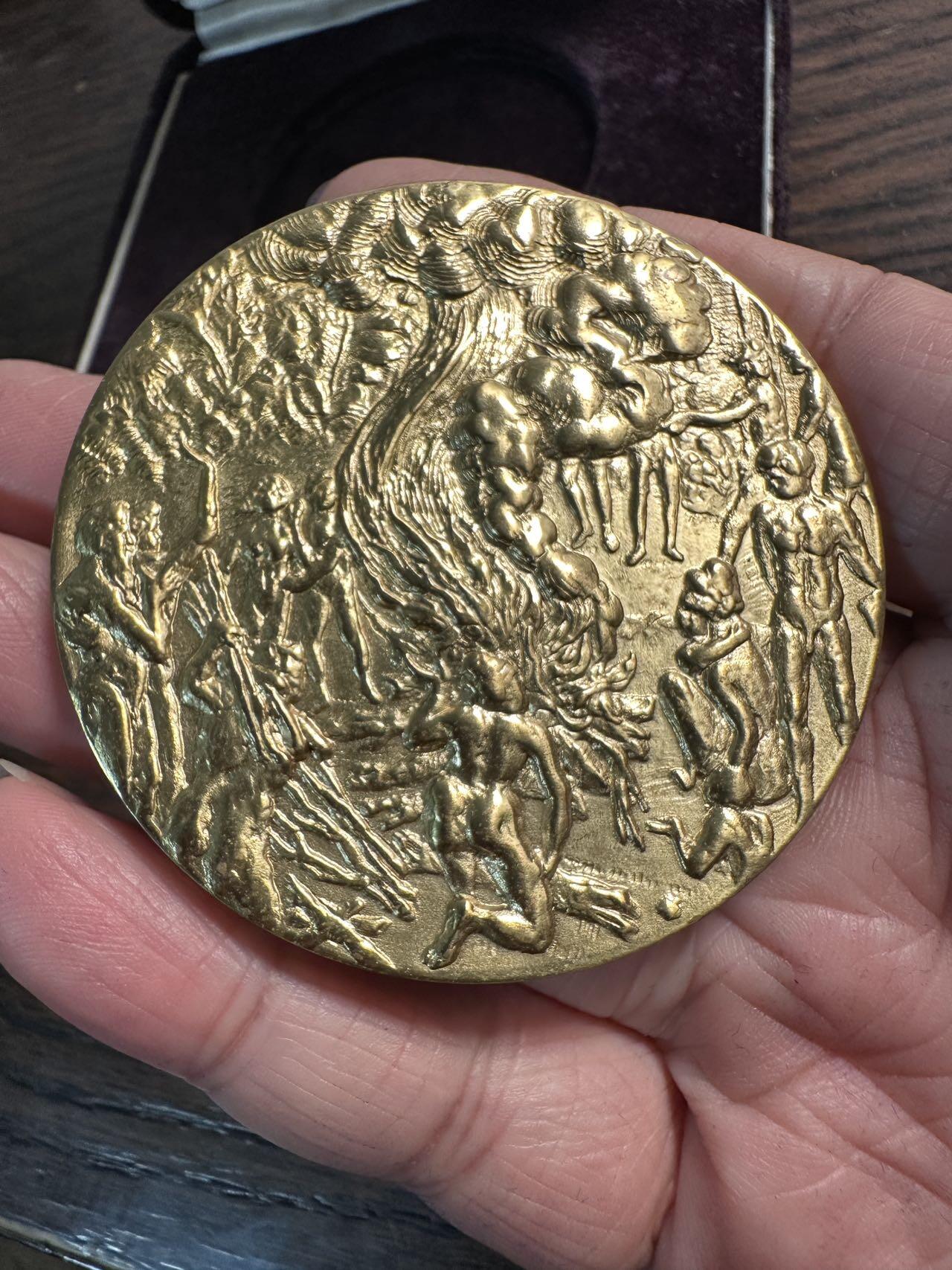 蒂克钱币-第59场 日本企业章 徽章拍卖 造币局制-昭和48年 日本科学技术厅（STA） 的高级功勋纪念章 表彰“在创新与工艺改进方面立下功勋者 60mm 117g