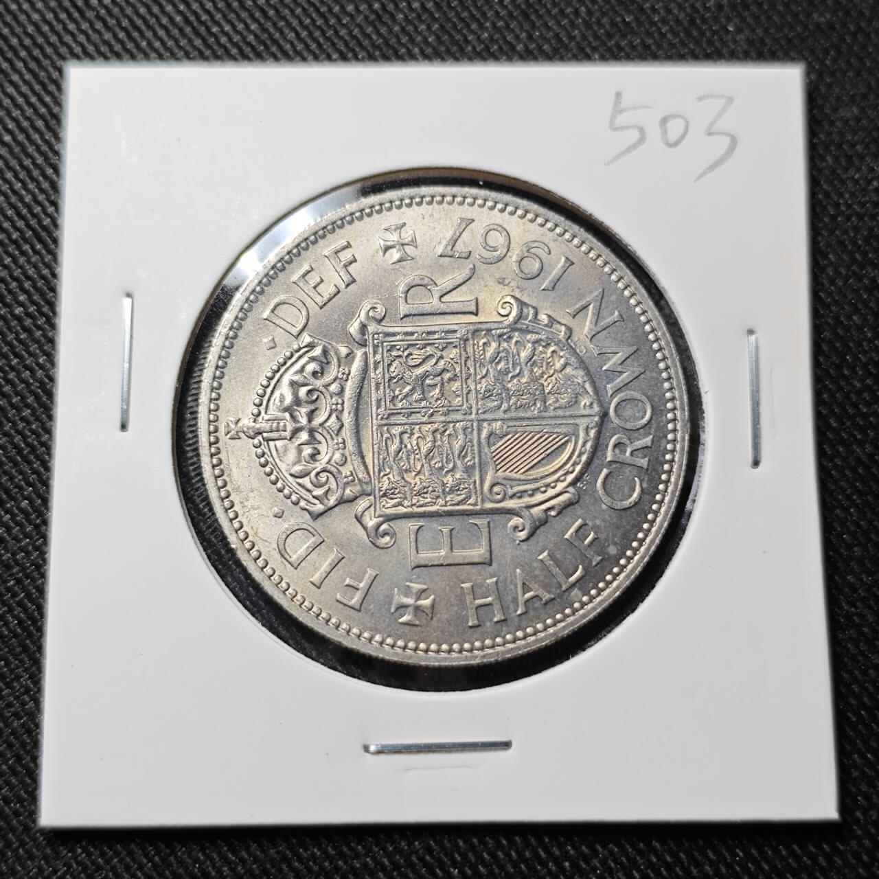 KK钱币收藏小铺   套币 批量/好品散币专场 2月预留时间 周末发货  1967英国半克朗 好品