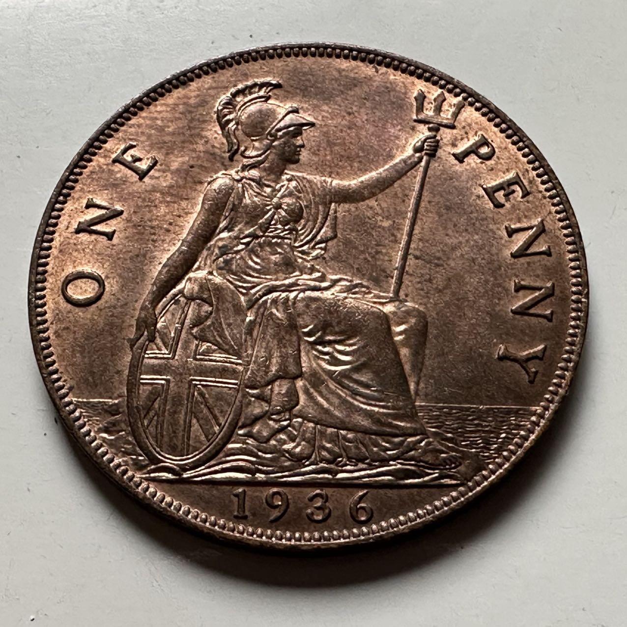 🌹外币初藏🌹🐯2026年第24场  每周二四六晚8️⃣点 接代拍 英国1936年一便士 乔五末年 原光好品