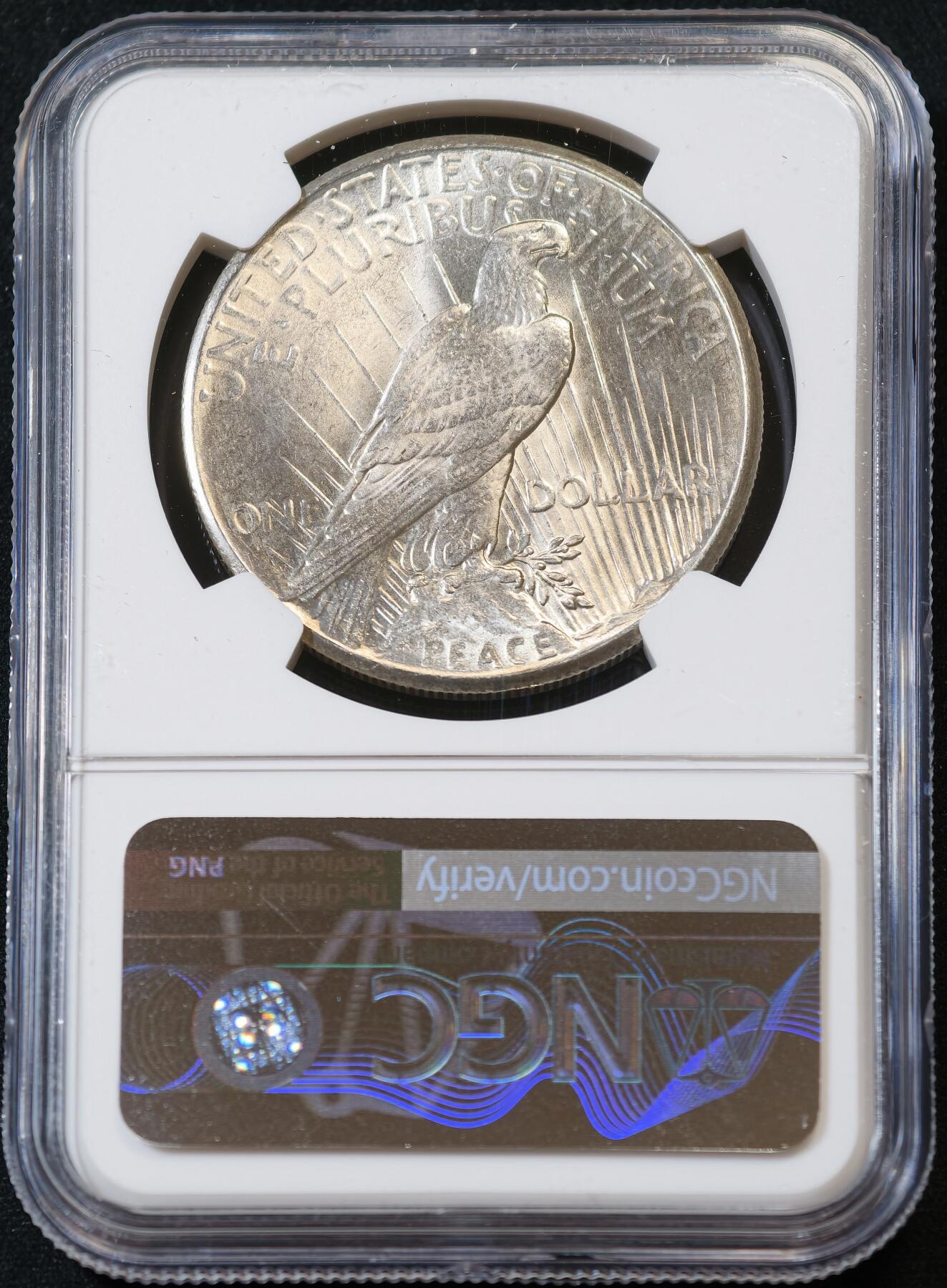 甄臻铺-世界币章拍卖（第53期），甄品场拍品征集中，送拍享返佣金等优惠多多 NGC-MS62 1925年美国和平，少见小特年