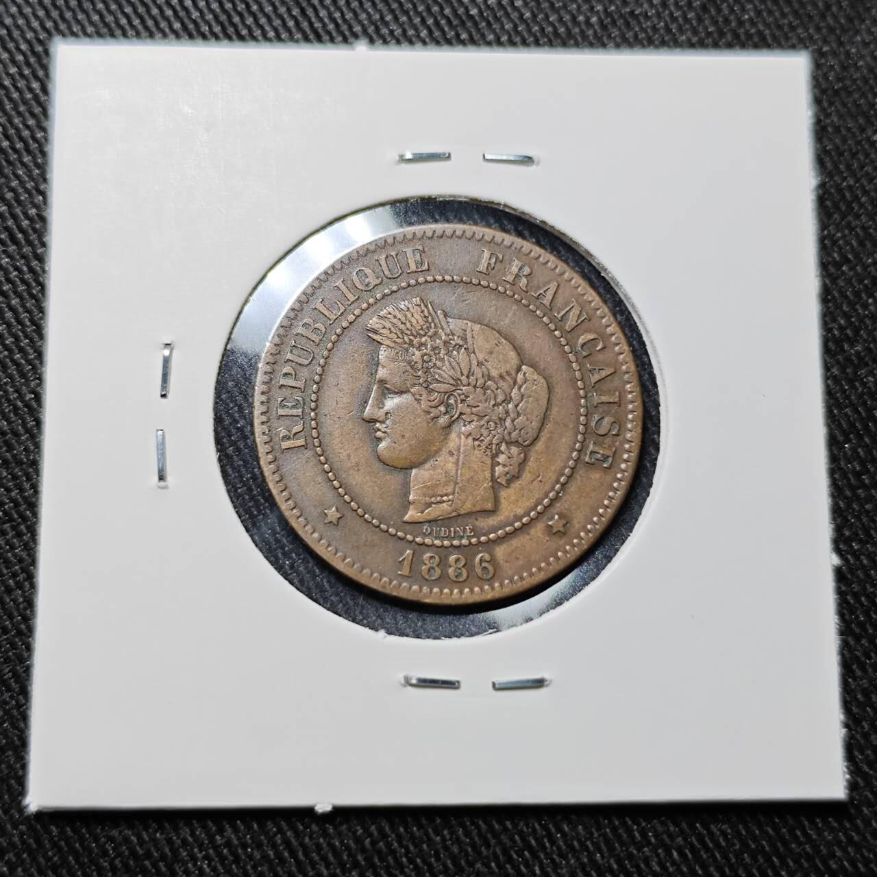 KK钱币收藏小铺   套币 批量/好品散币专场 2月预留时间 周末发货  1886法国5分铜币