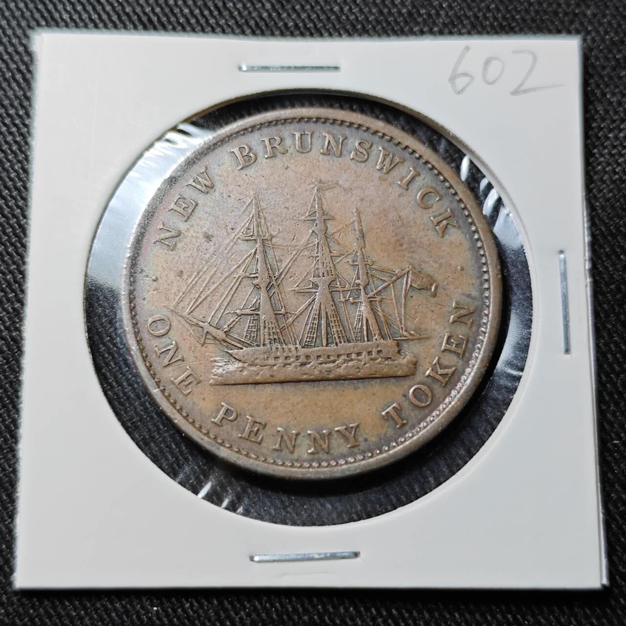 KK钱币收藏小铺   套币 批量/好品散币专场 2月预留时间 周末发货 1843英属加拿大新不伦瑞克省1便士铜币