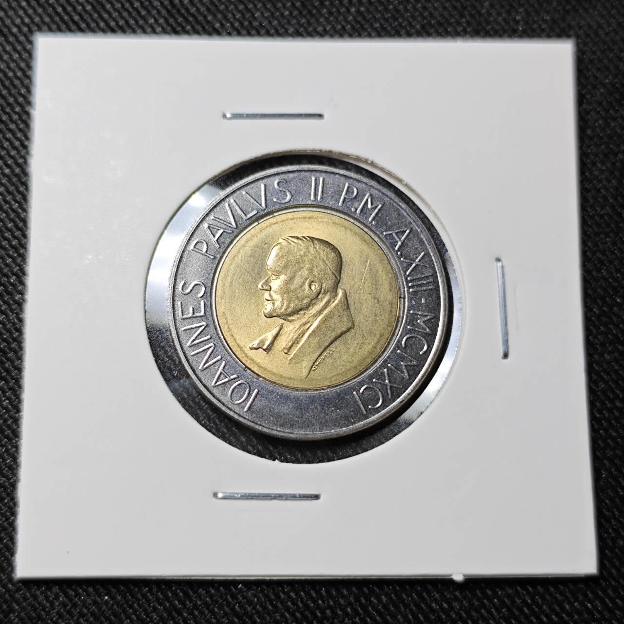 KK钱币收藏小铺   套币 批量/好品散币专场 2月预留时间 周末发货  梵蒂冈500里拉双色币 好品